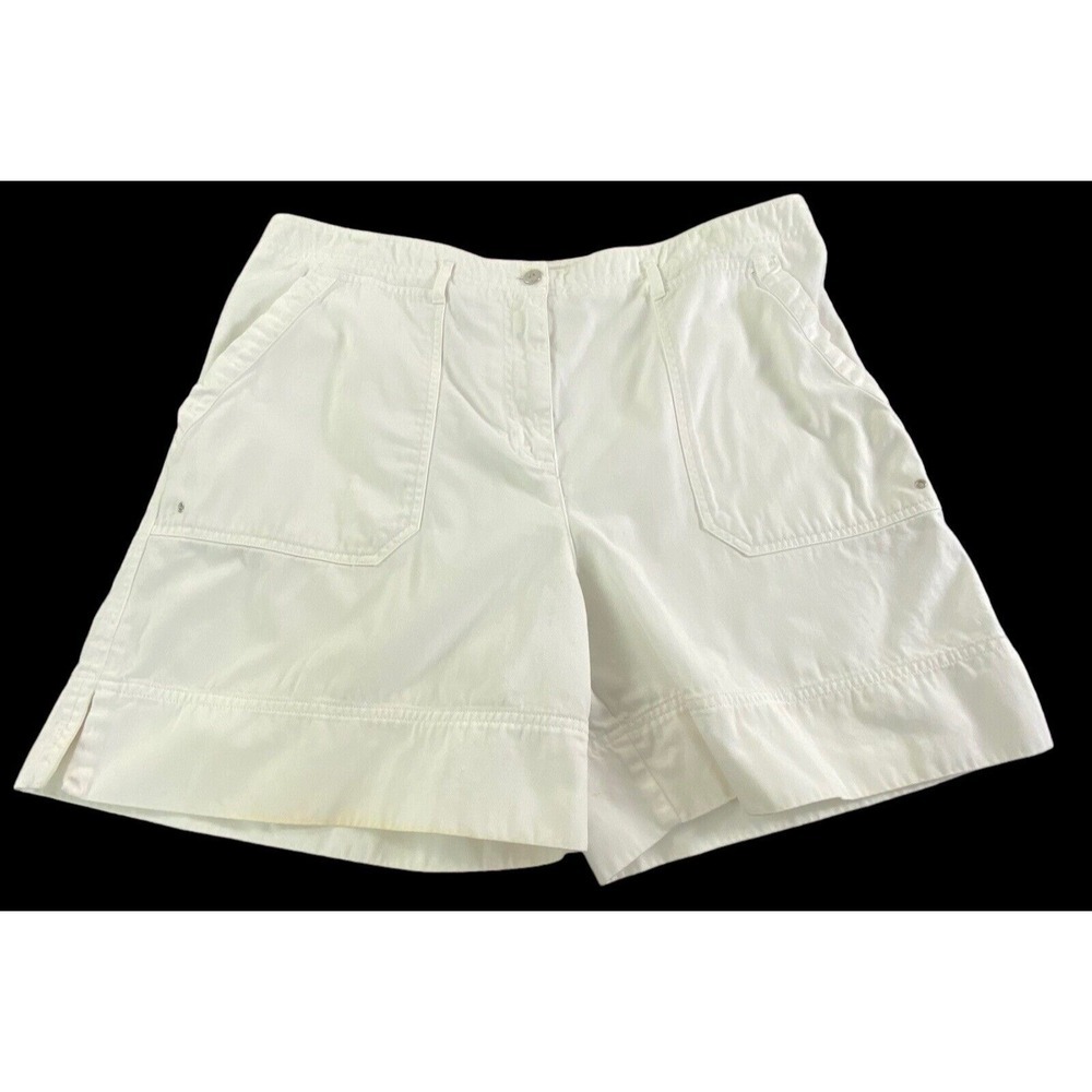 RALPH LAUREN Women Denim 6" Inseam Shorts Sz 16 White Summer Sports 77-35